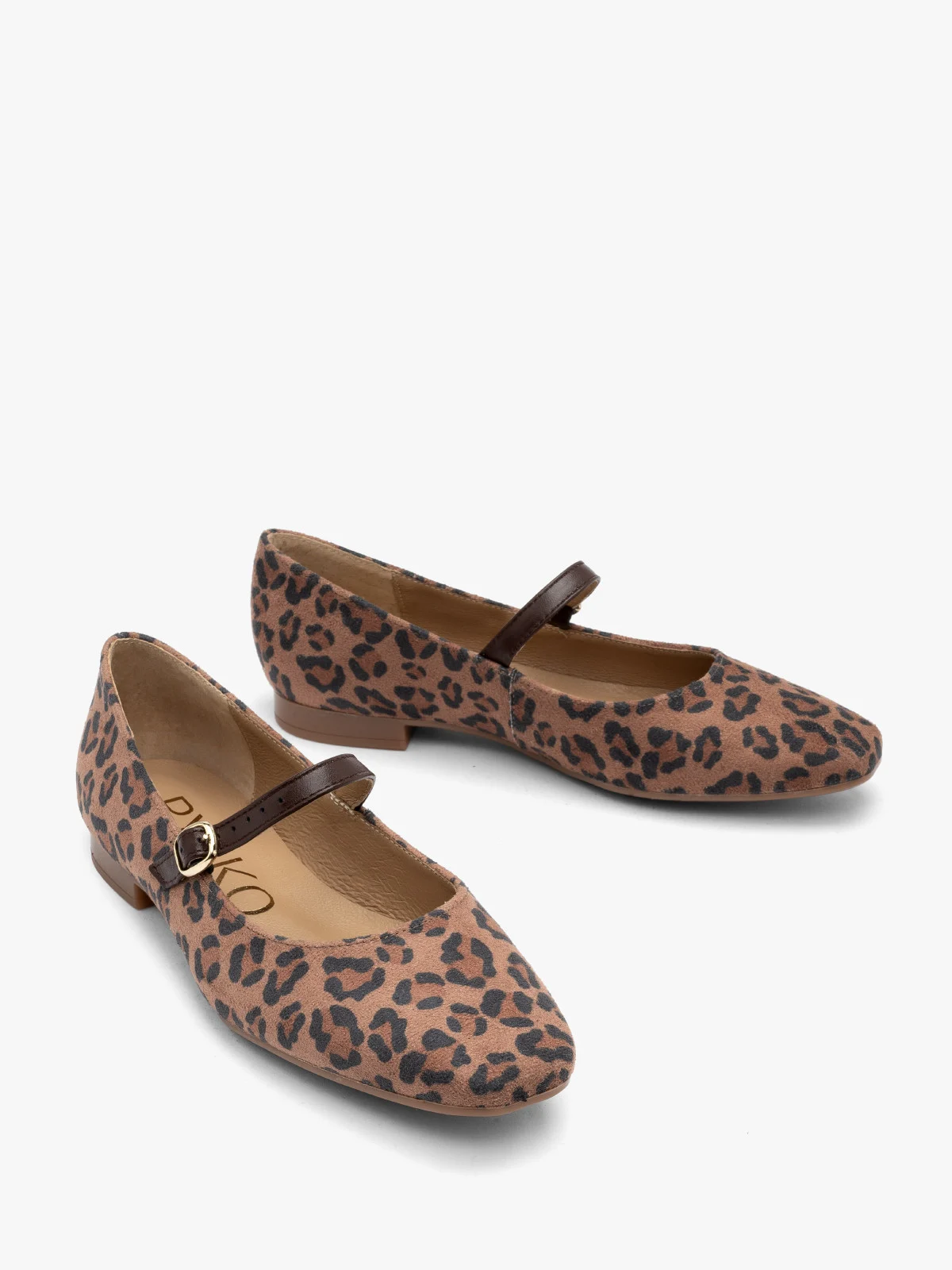 Baleriny damskie w panterkę w stylu Mary Jane