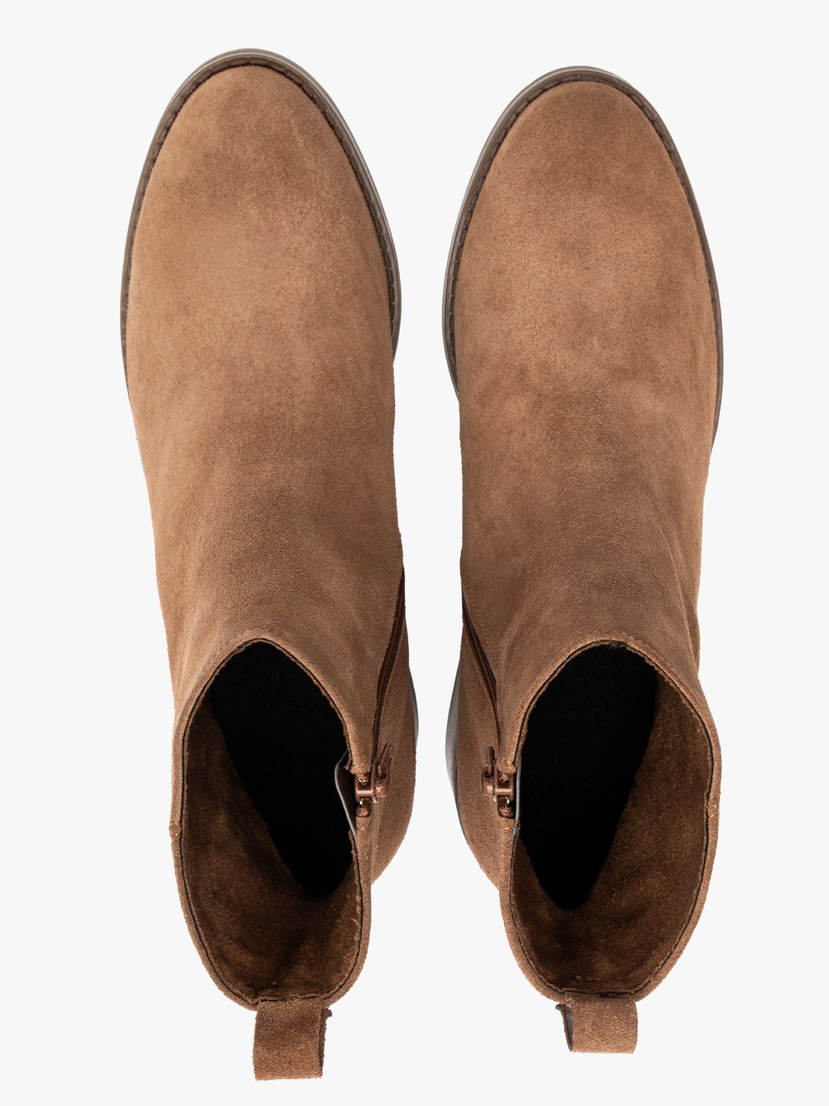 Rude botki damskie z cholewką o prostym kroju