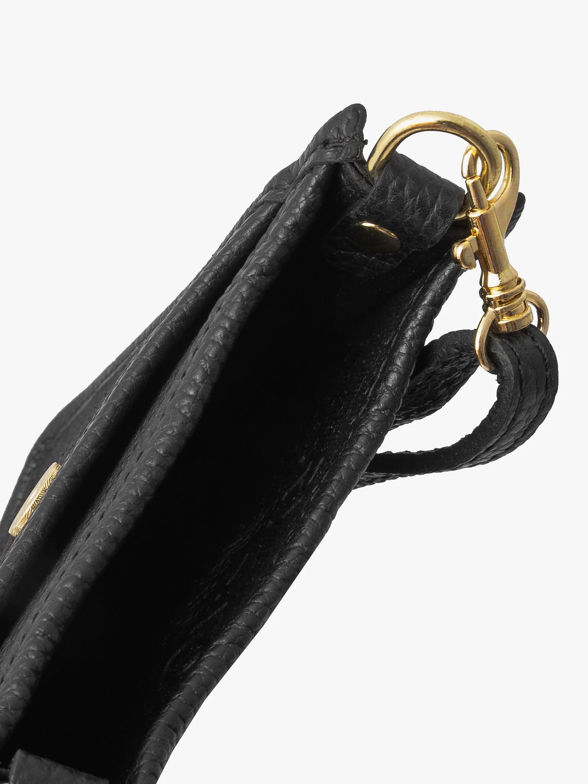 Mała, prostokątna listonoszka ze złotymi detalami