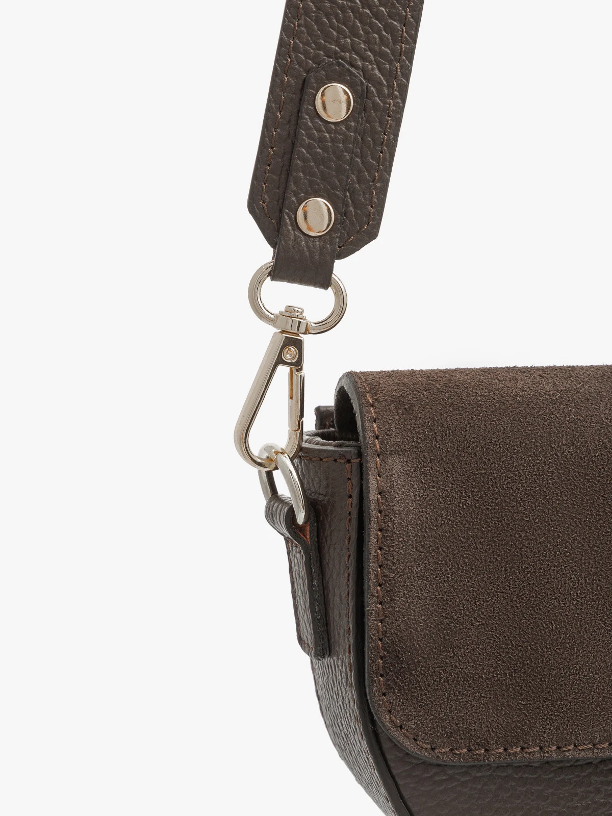 Mała, elegancka torebka damska ze złotymi detalami