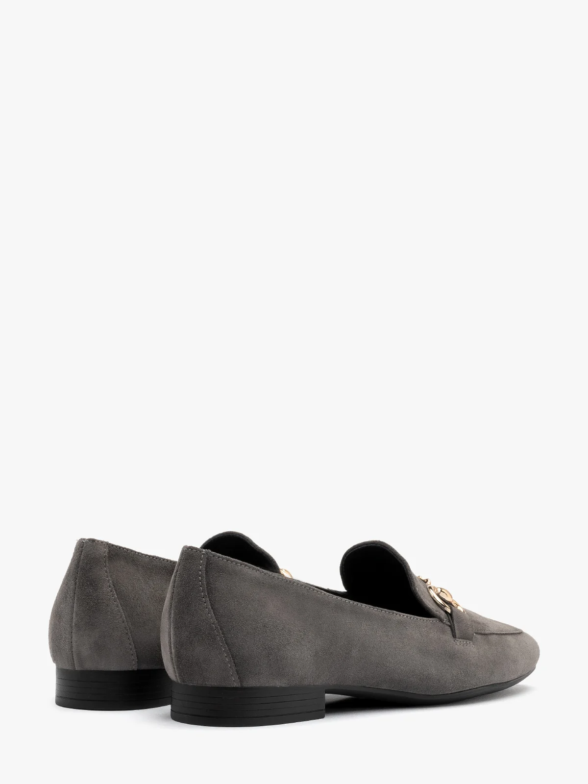 Szare mokasyny na płaskiej podeszwie