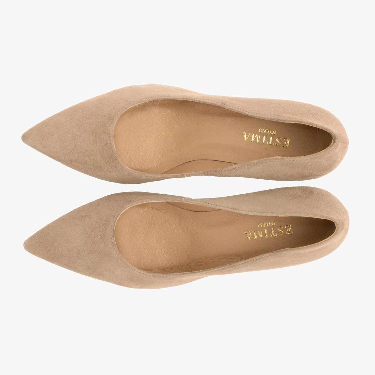 Beżowe czółenka welurowe