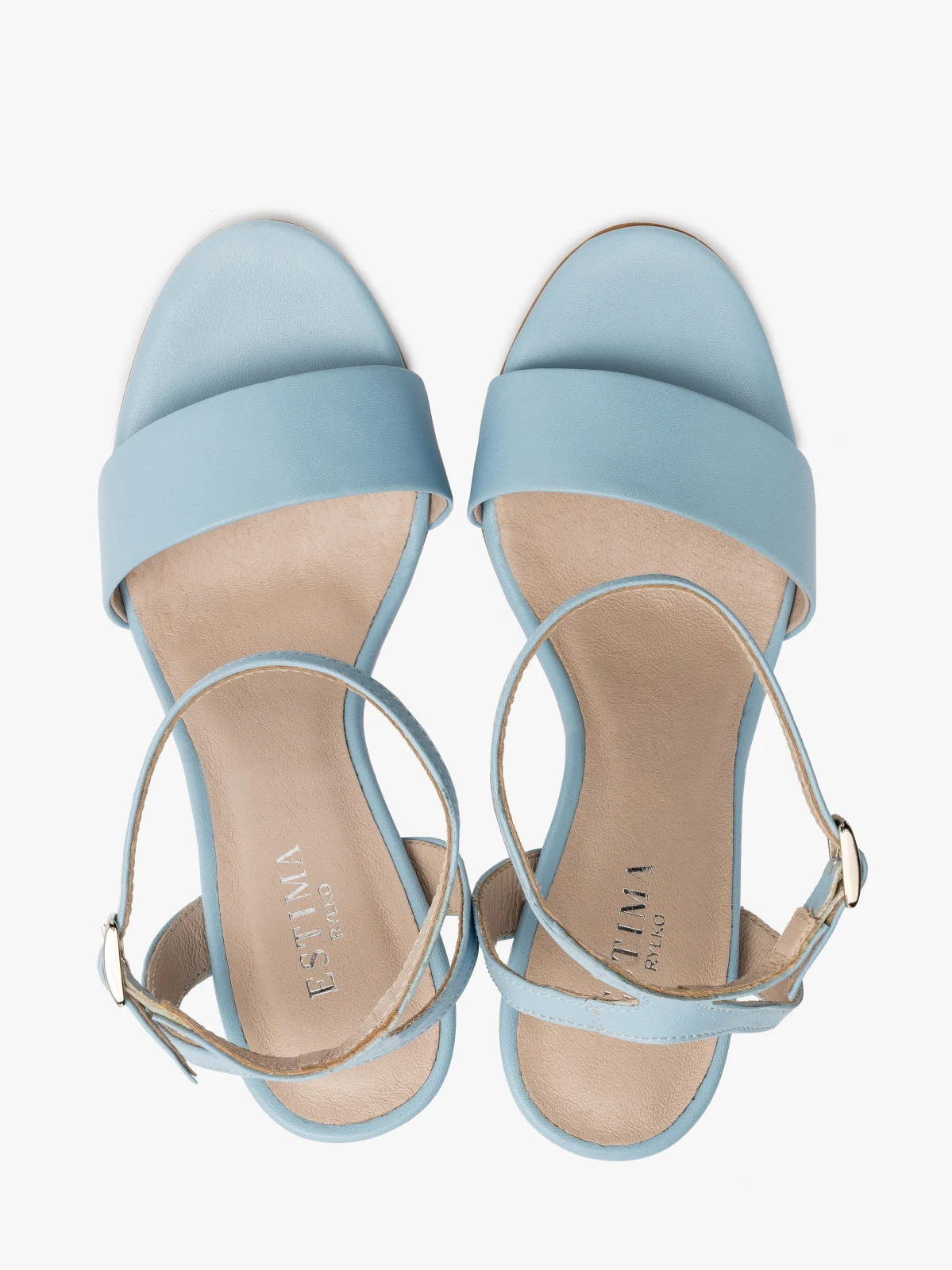 Niebieskie sandały na wysokiej szpilce