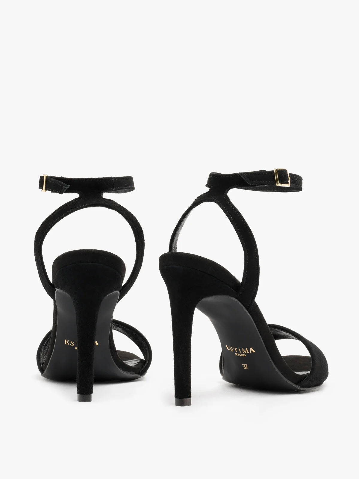 Czarne sandały na wysokiej szpilce