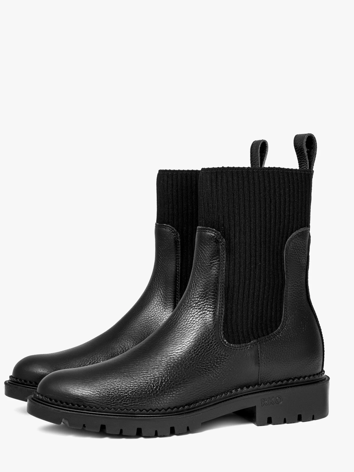 Czarne sztyblety damskie z elastyczną tkaniną