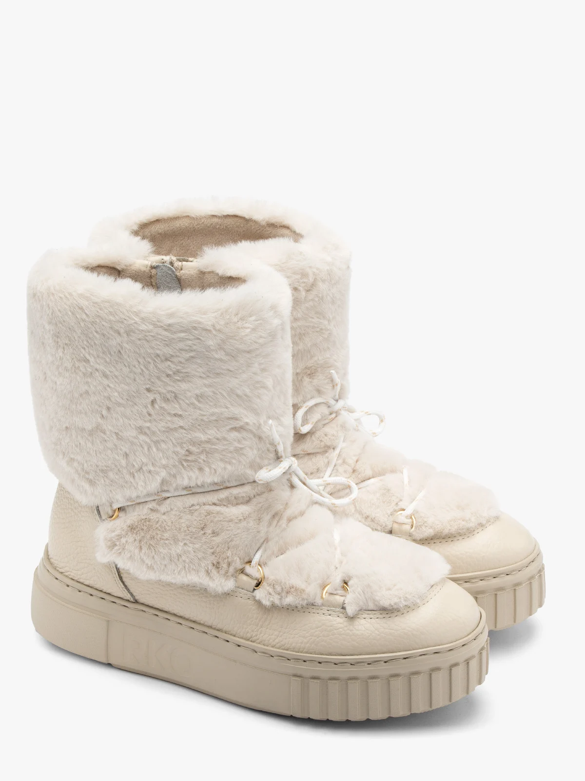 Kremowe ocieplane śniegowce