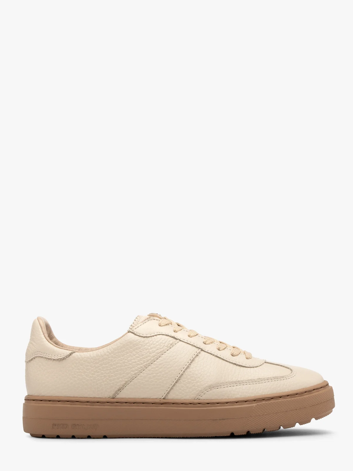 Kremowe półbuty sportowe na ciemnobeżowym spodzie