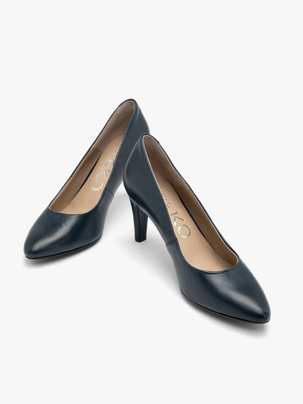 Granatowe czółenka damskie na szpilce