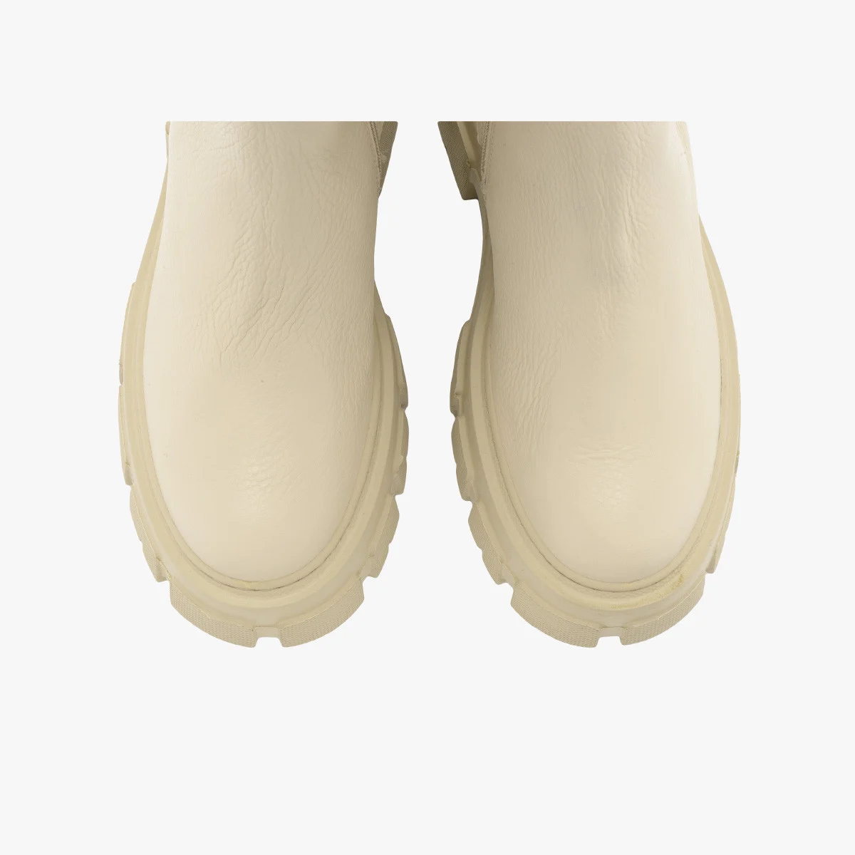 Kremowe kozaki w stylu wysokich sztybletów