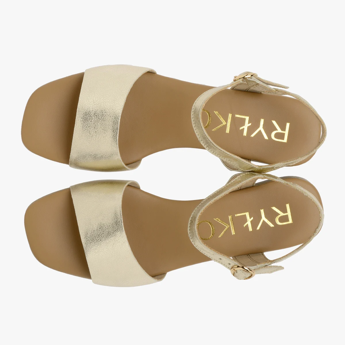 Platynowe sandały z odkrytą piętą