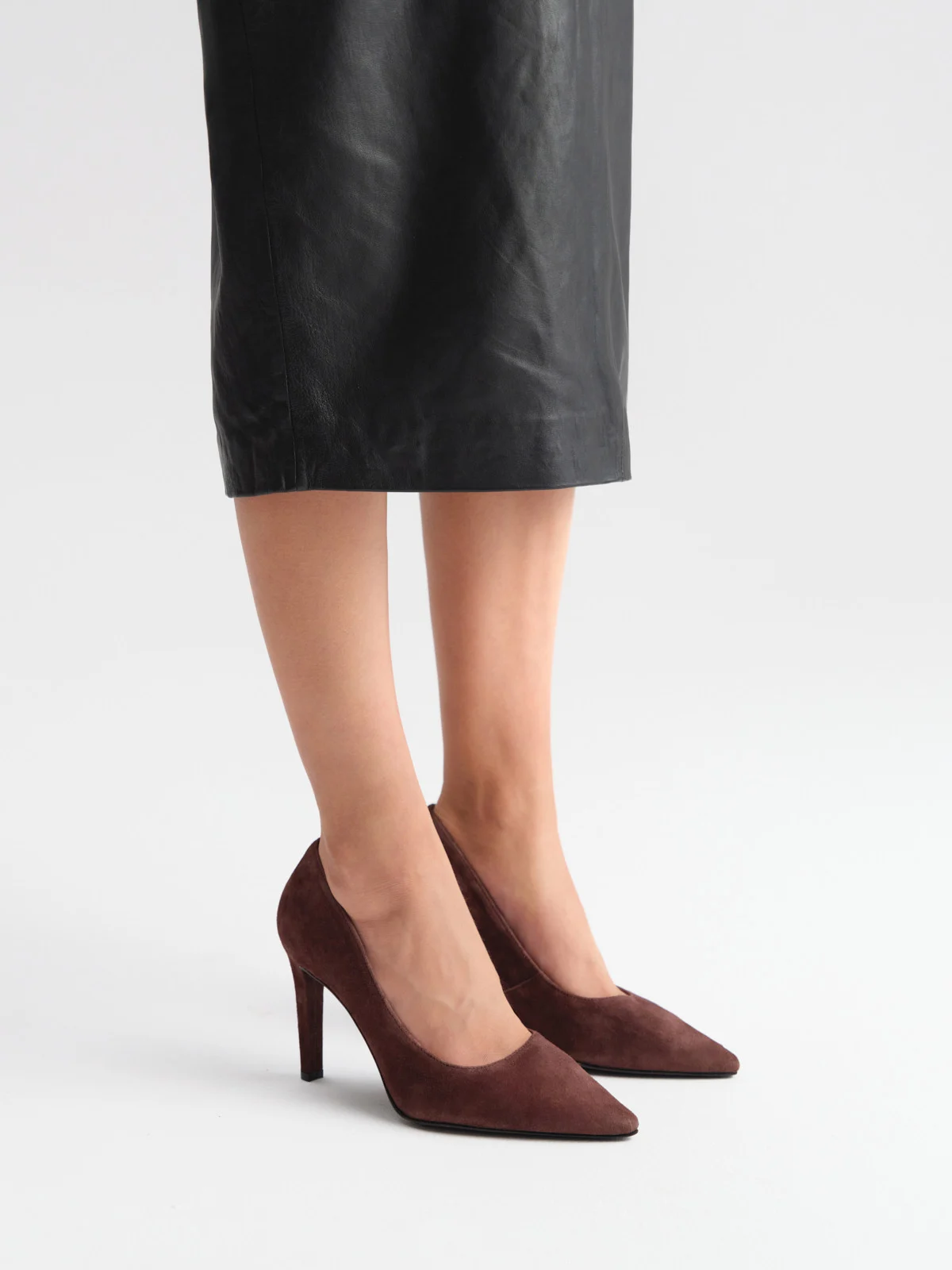 Brązowe czółenka na wysokiej szpilce