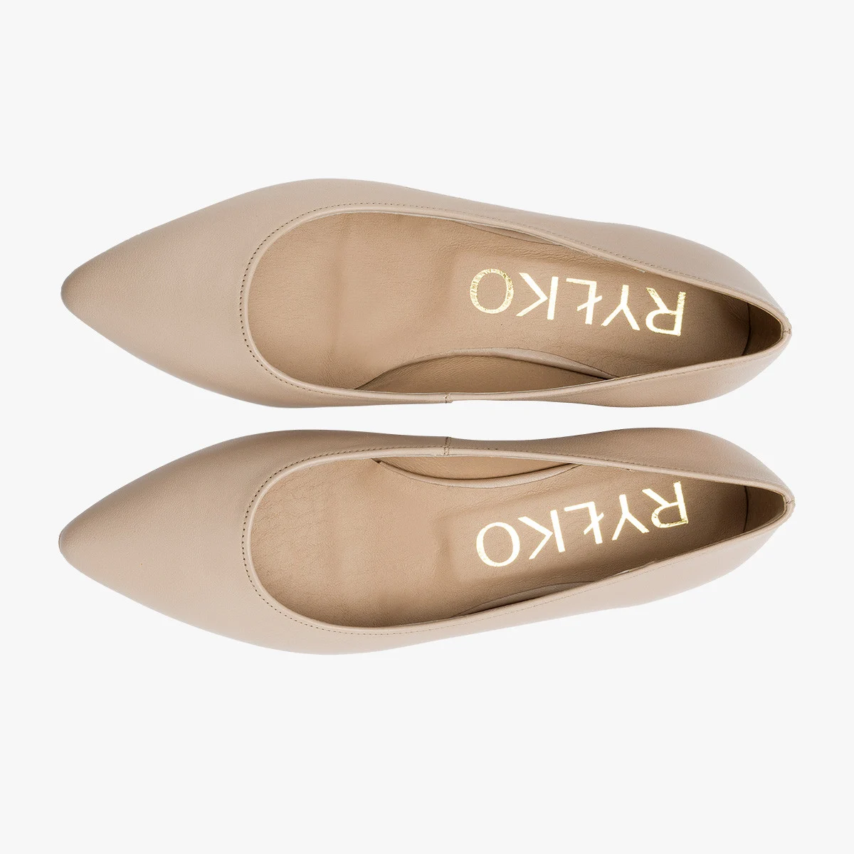 Beżowe baleriny z noskiem w szpic