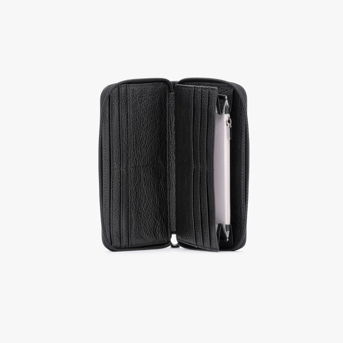 Czarny portfel damski na zamek