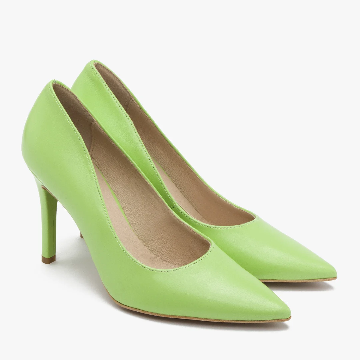 Zielone czółenka na wysokim obcasie