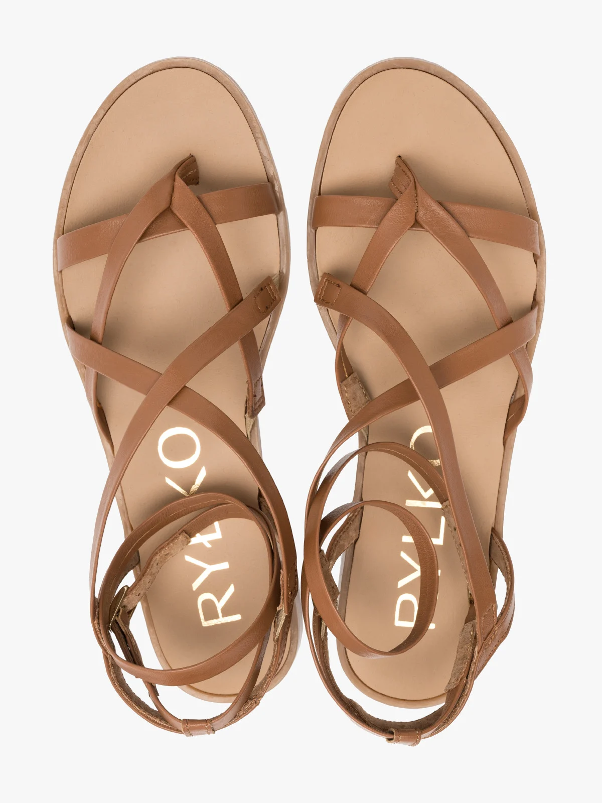 Jasnobrązowe sandały typu japonki