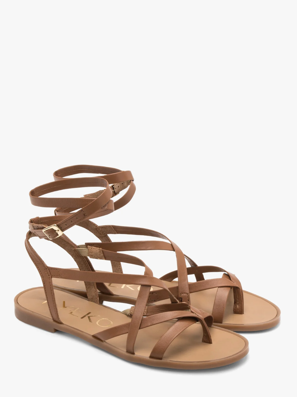 Jasnobrązowe sandały typu japonki