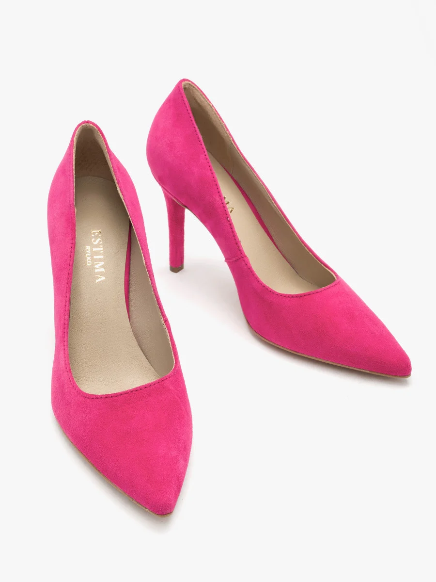 Czółenka w kolorze fuksji na wysokiej szpilce