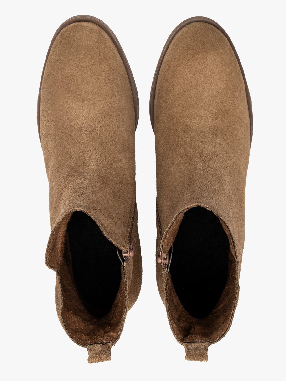 Beżowe botki damskie z ozdobną cholewką