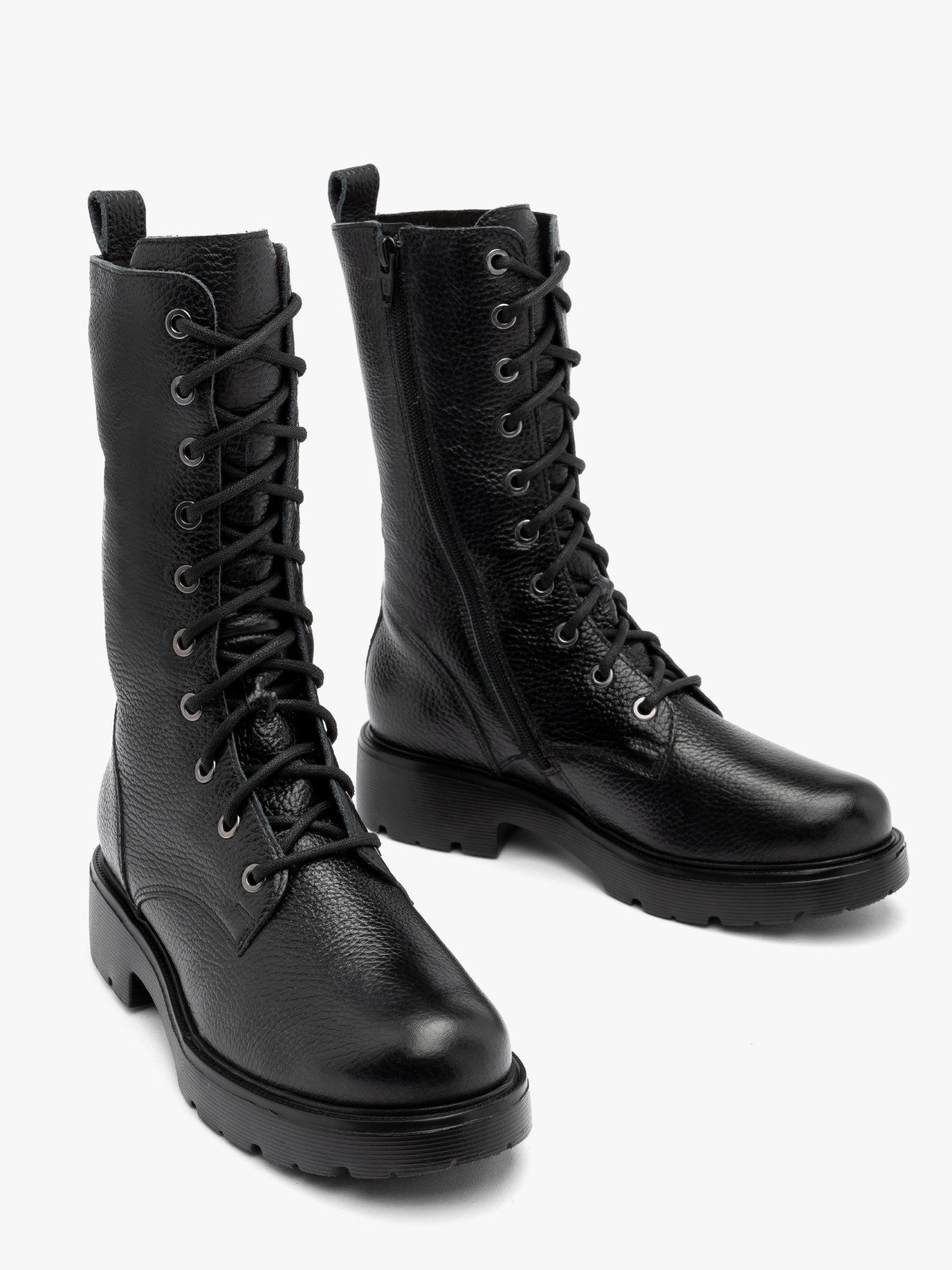 Czarne, wysokie trzewiki damskie