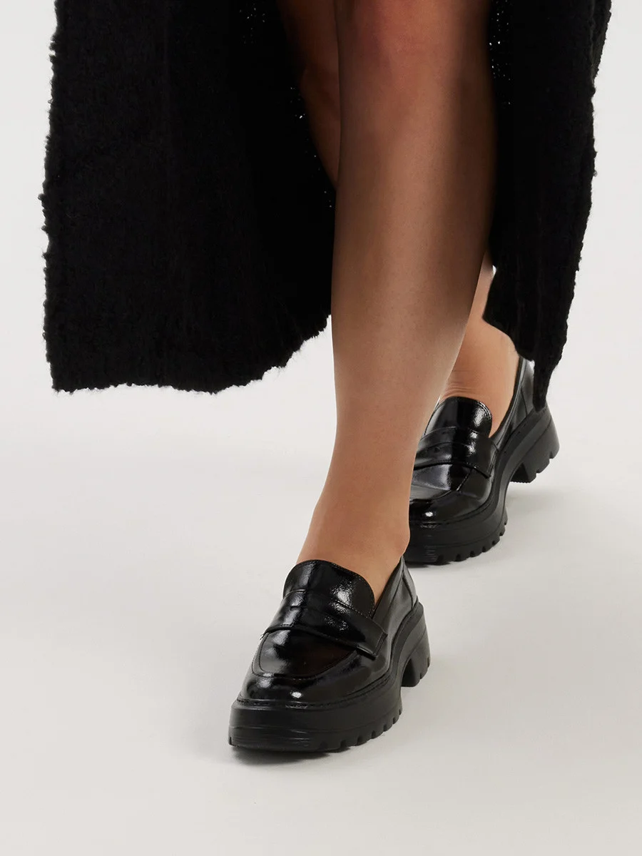 Czarne mokasyny damskie