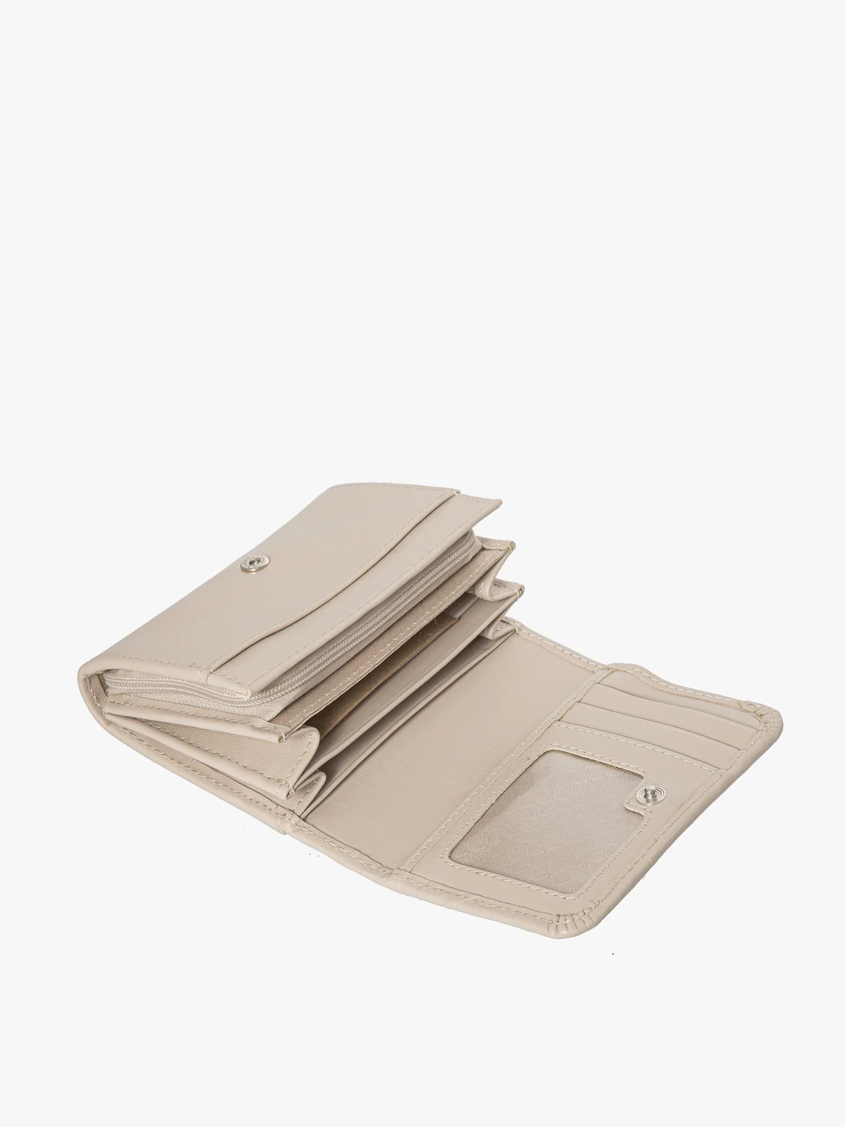 Wytłaczany beżowy portfel damski