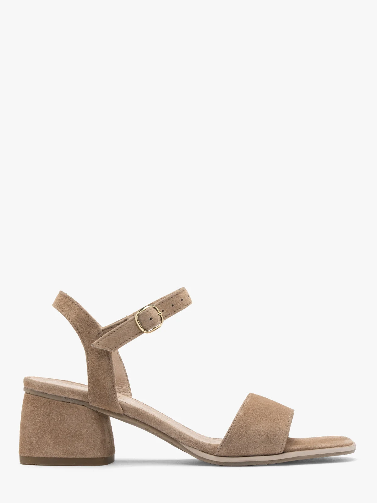 Beżowe sandały na niskim obcasie
