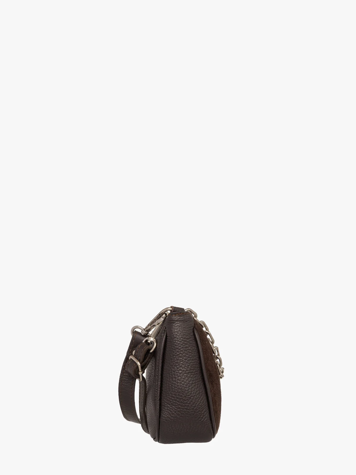 Brązowa torebka z ozdobnym łańcuchem