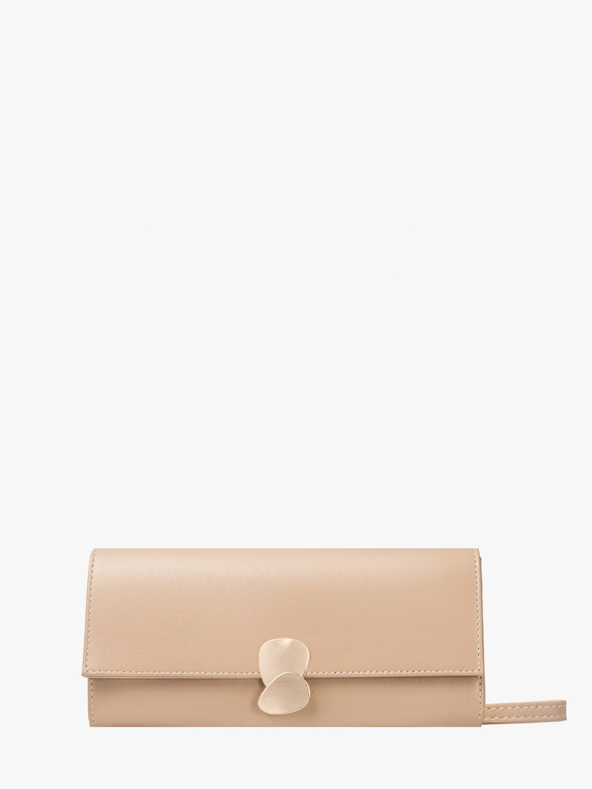 Elegancka beżowa torebka z ozdobnym zapięciem