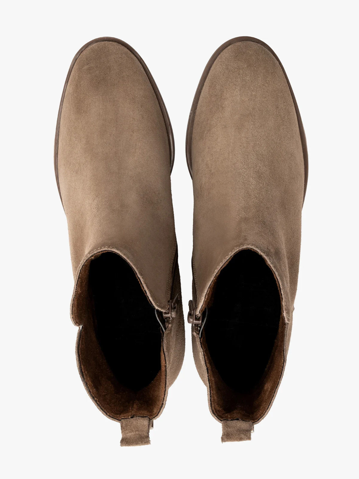 Piaskowe botki damskie z ozdobną cholewką