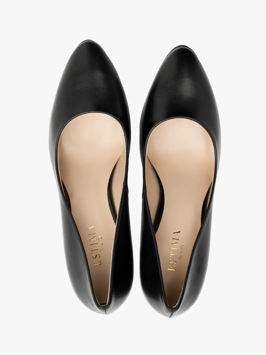 Czarne czółenka na oblekanej szpilce