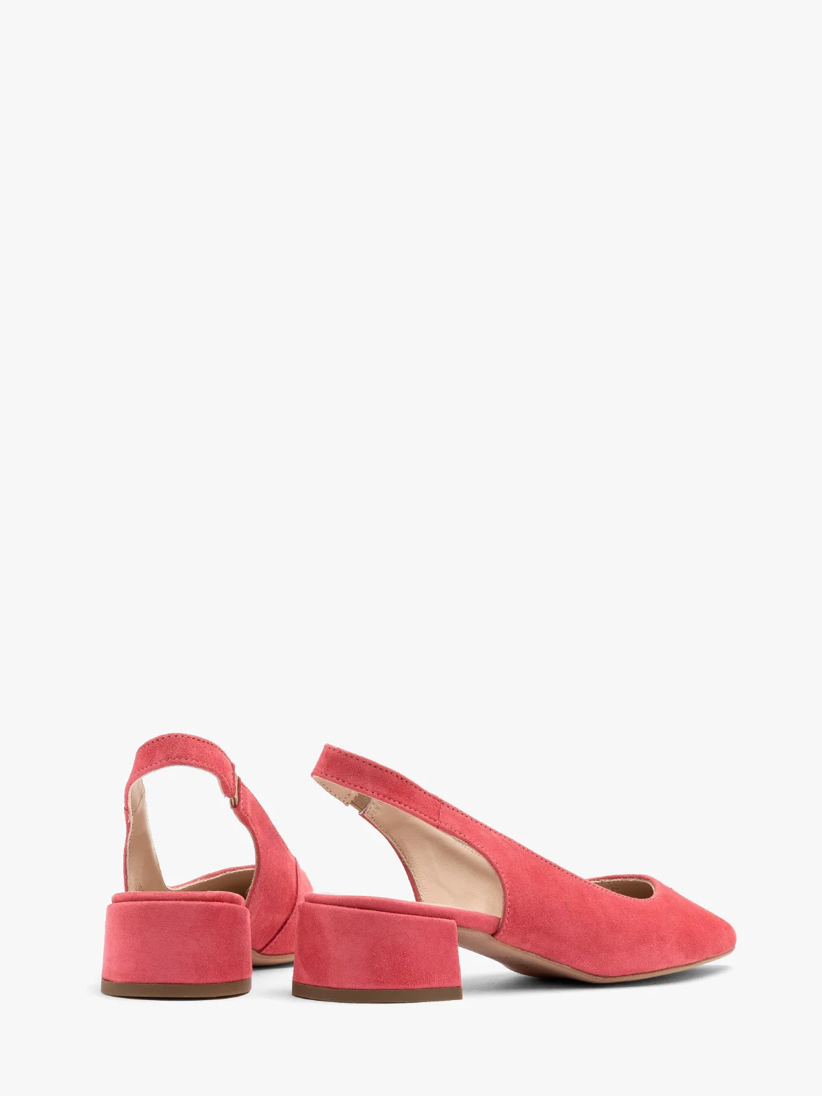 Różowe czółenka damskie z otwartą piętą