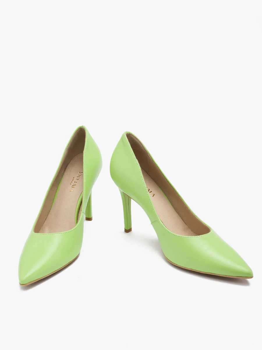 Zielone czółenka na wysokim obcasie