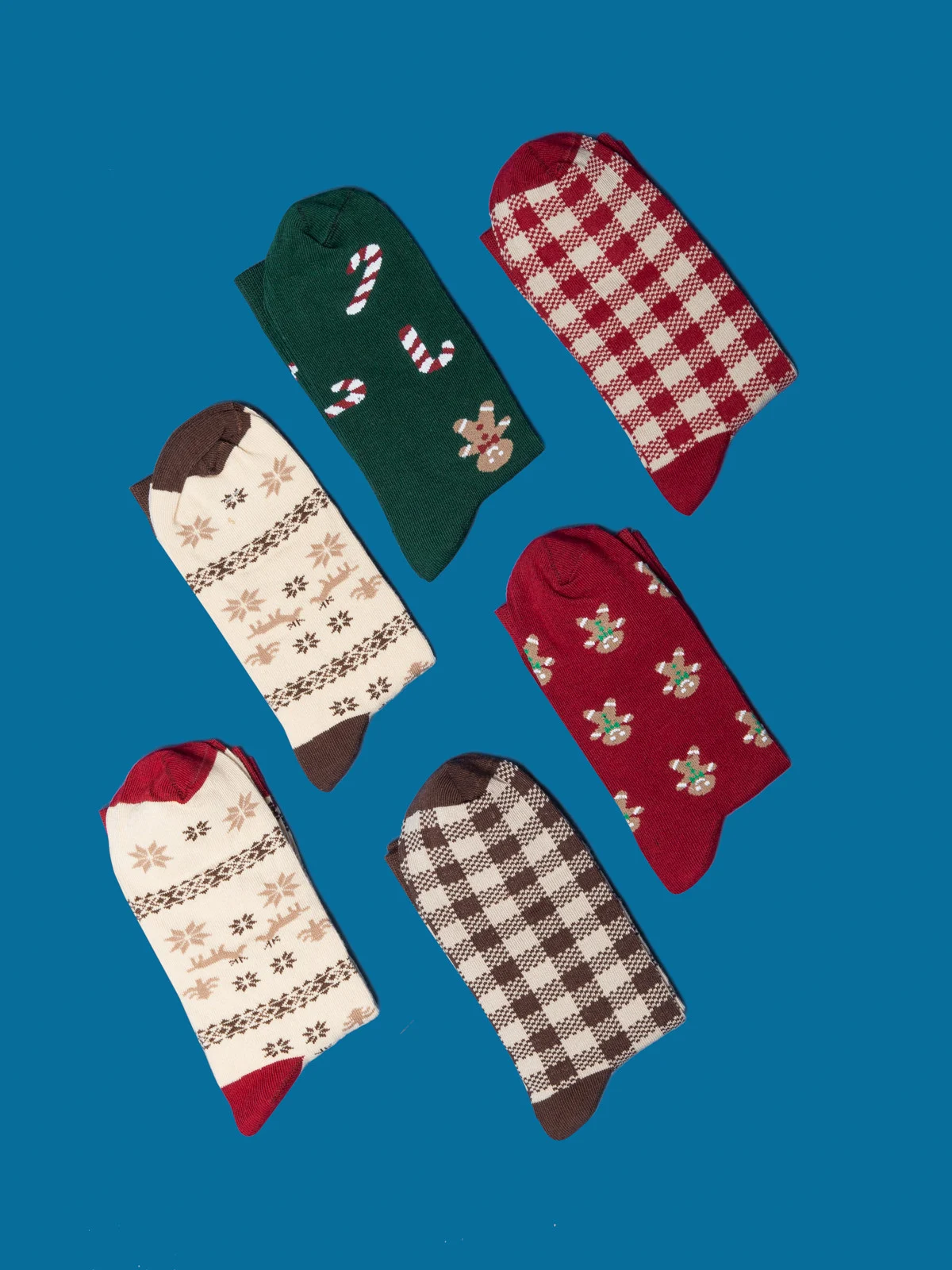 Bawełniane skarpety damskie w kratkę