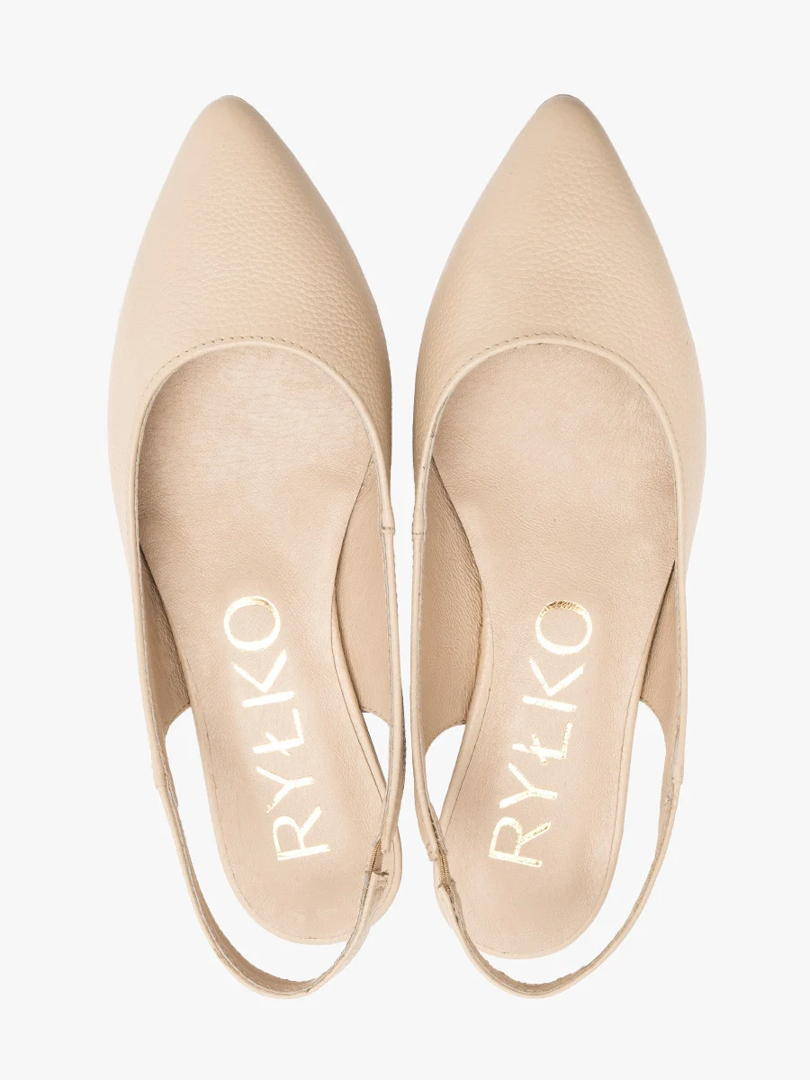 Beżowe baleriny z odkrytą piętą