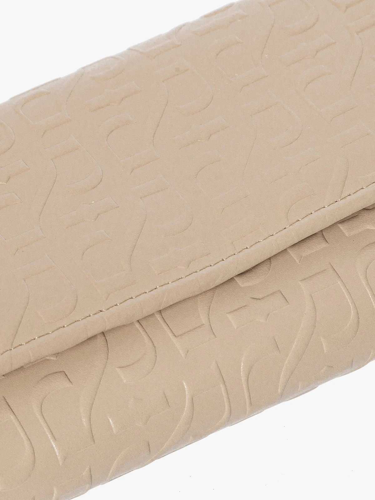 Wytłaczany beżowy portfel damski