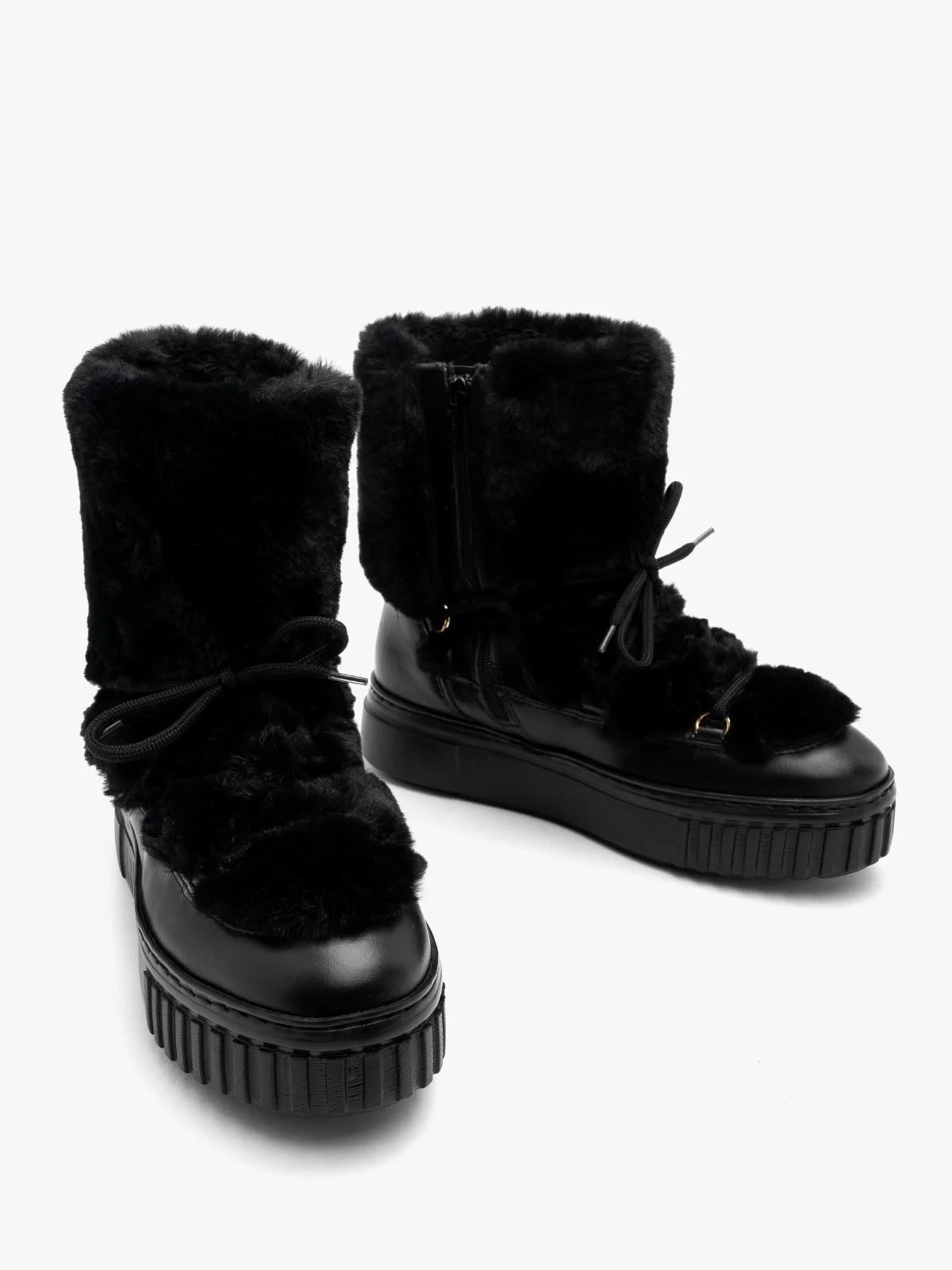 Czarne ocieplane śniegowce damskie