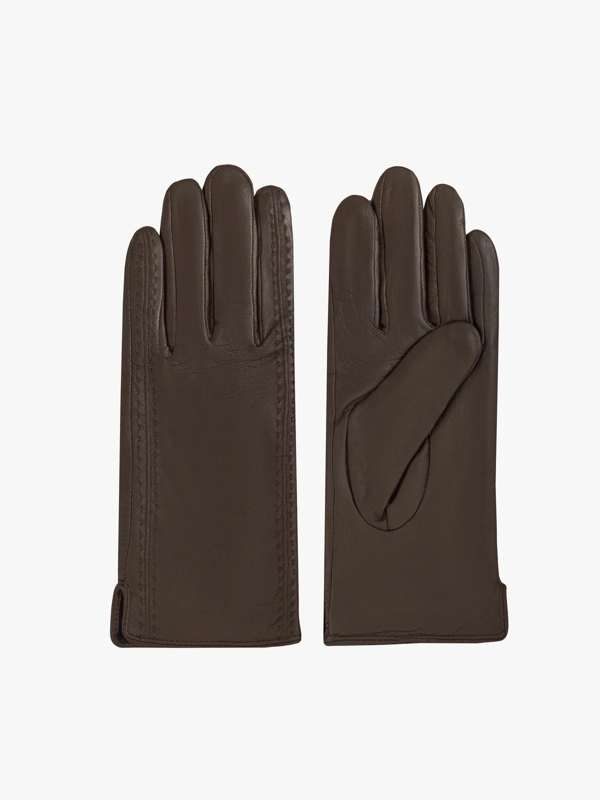 Skórzane rękawiczki damskie w brązowym kolorze