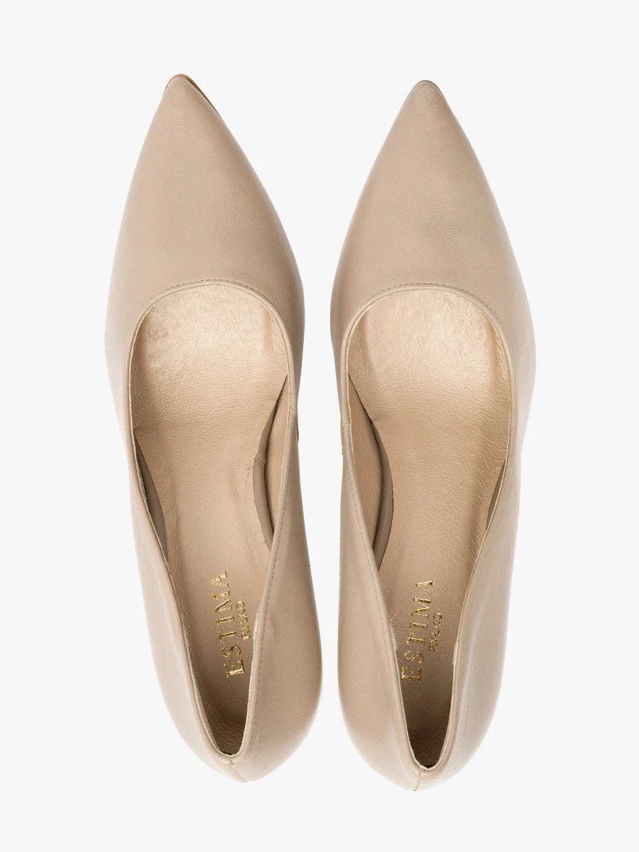 Beżowe czółenka na wysokim obcasie