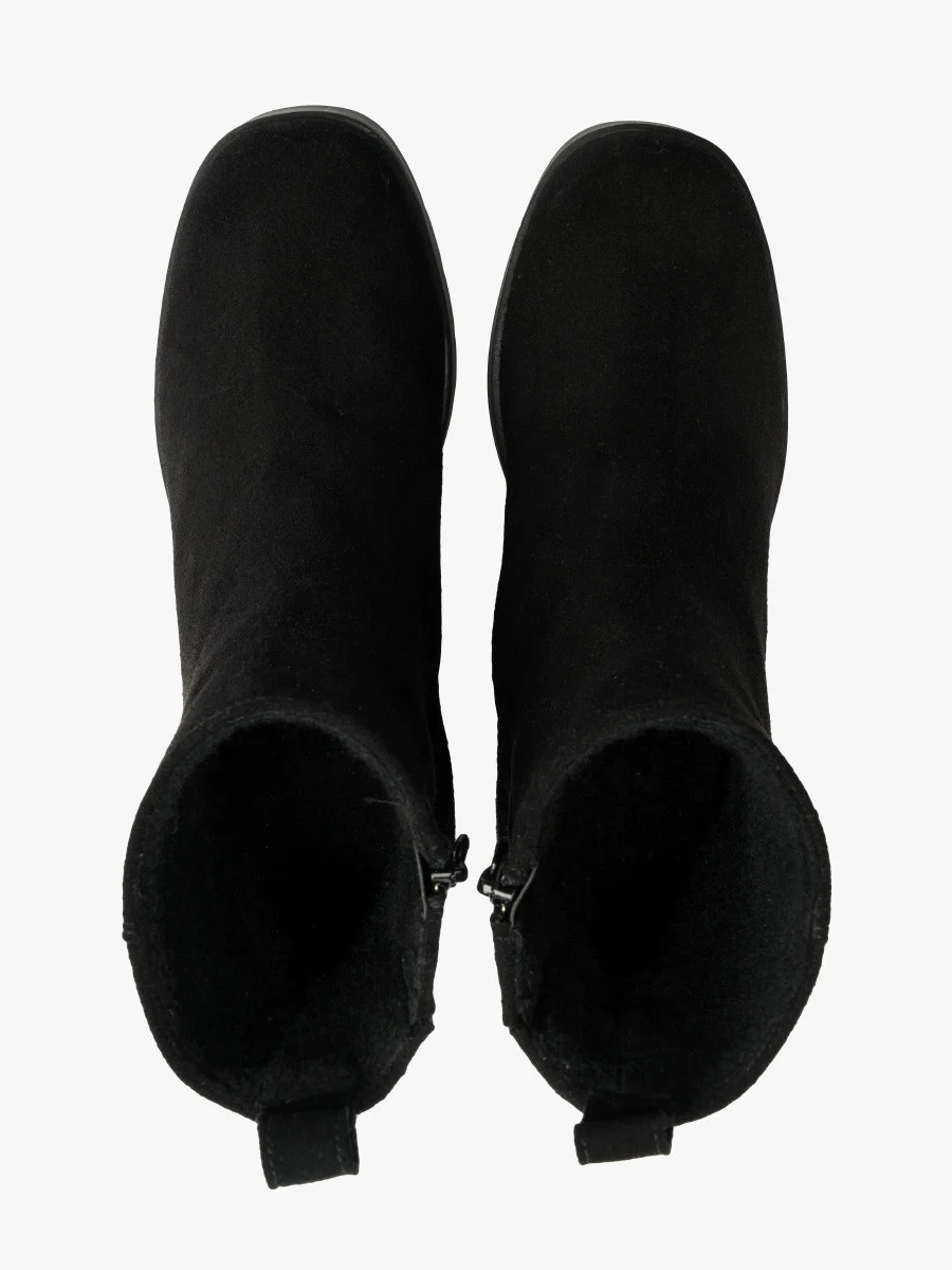 Czarne botki na masywnym obcasie