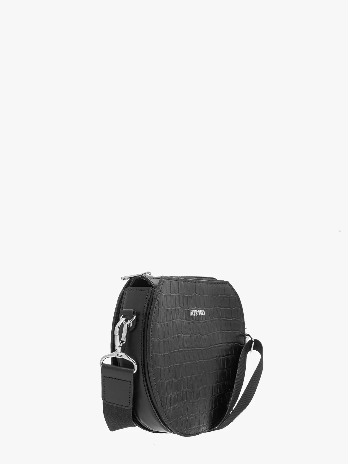 Czarna torebka damska z ozdobną fakturą