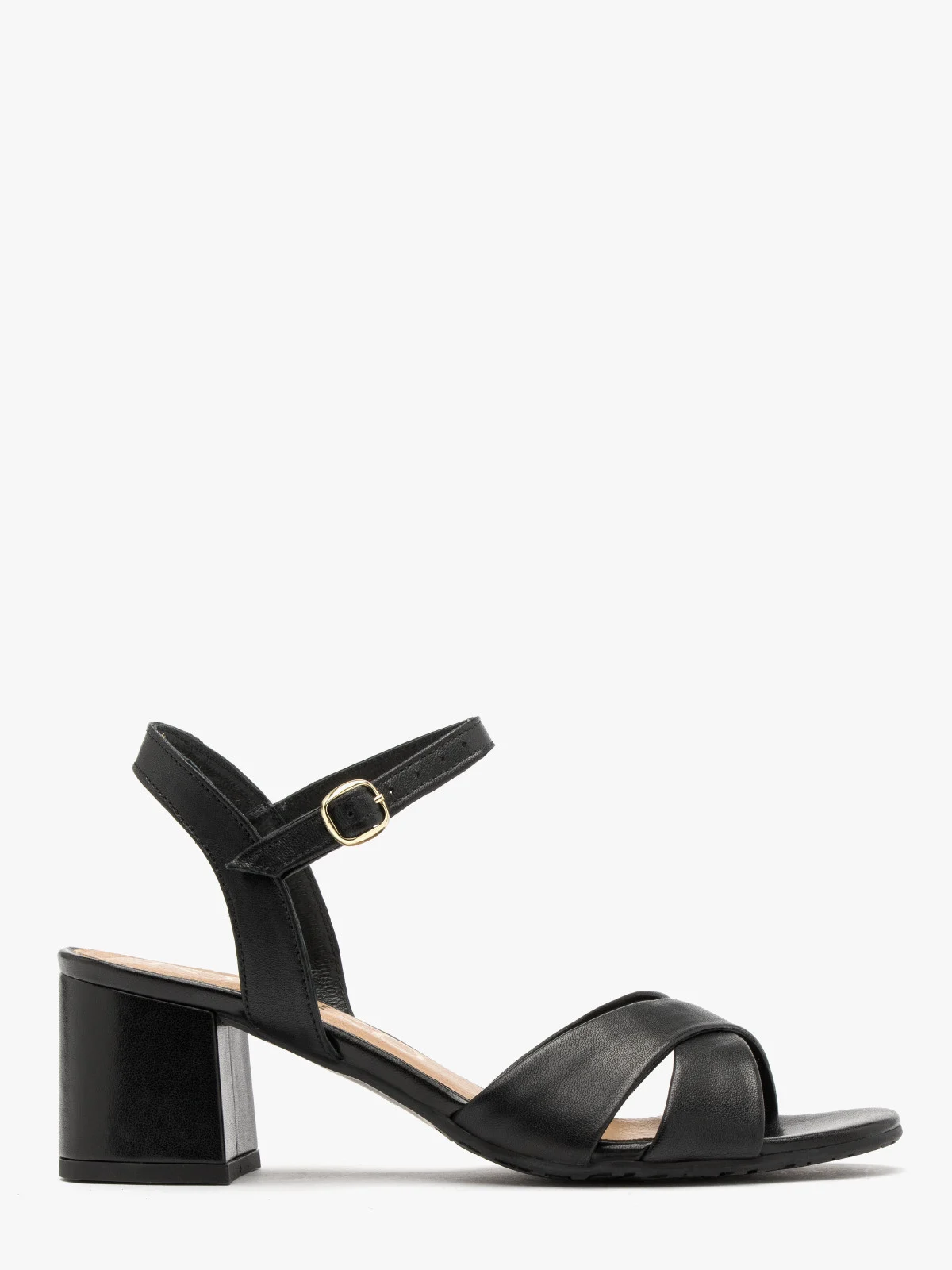 Czarne sandały z ozdobną cholewką