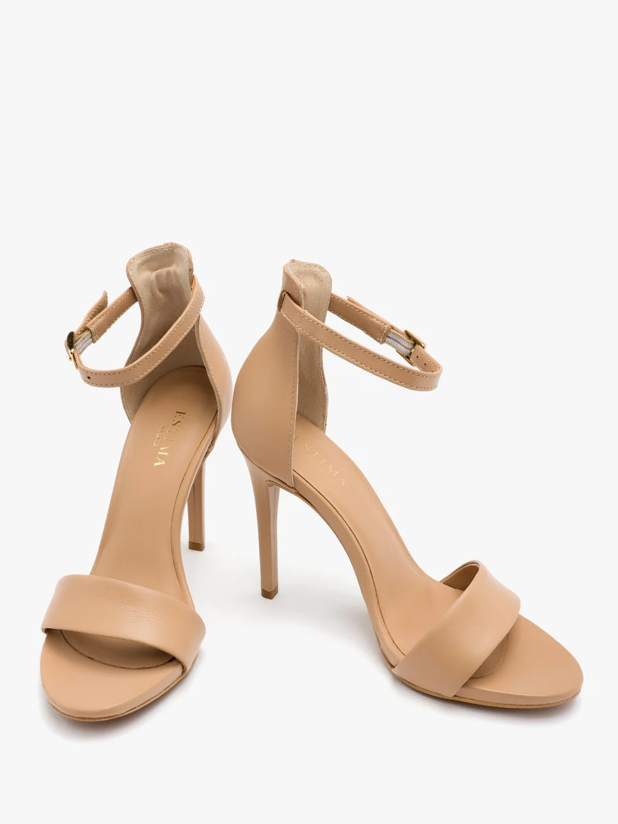 Beżowe sandały na wysokiej szpilce