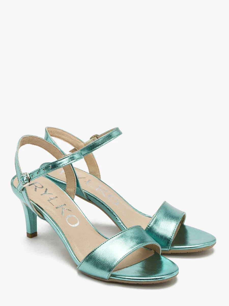 Sandały na szpilce w kolorze morskim