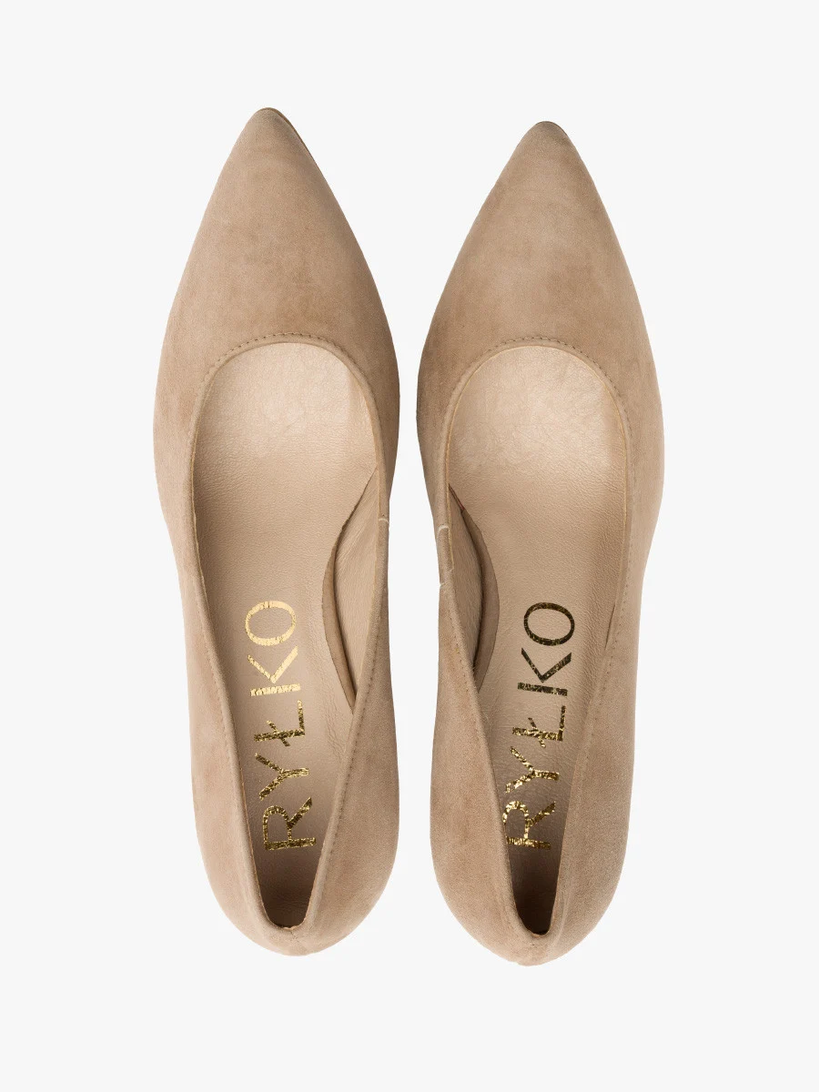 Beżowe czółenka na słupku