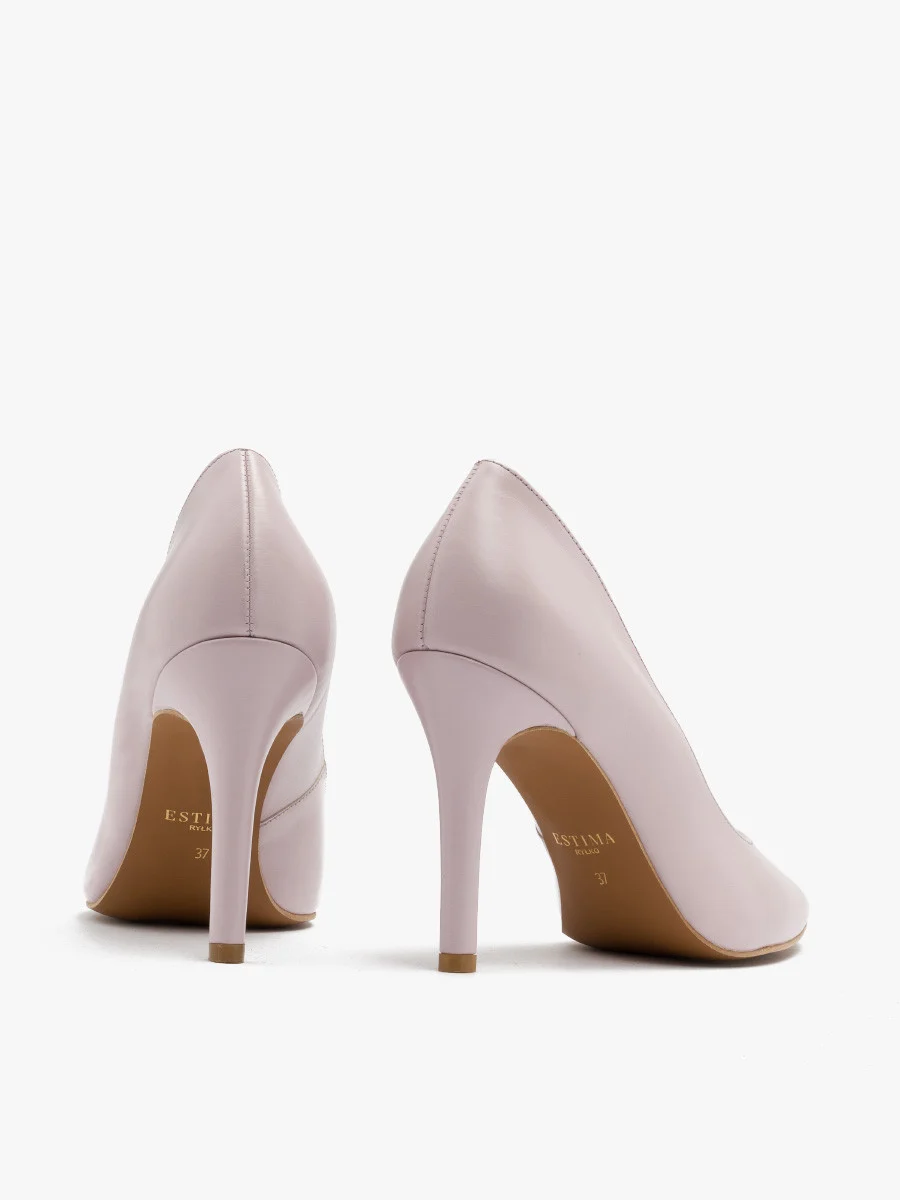 Liliowe czółenka na wysokim obcasie