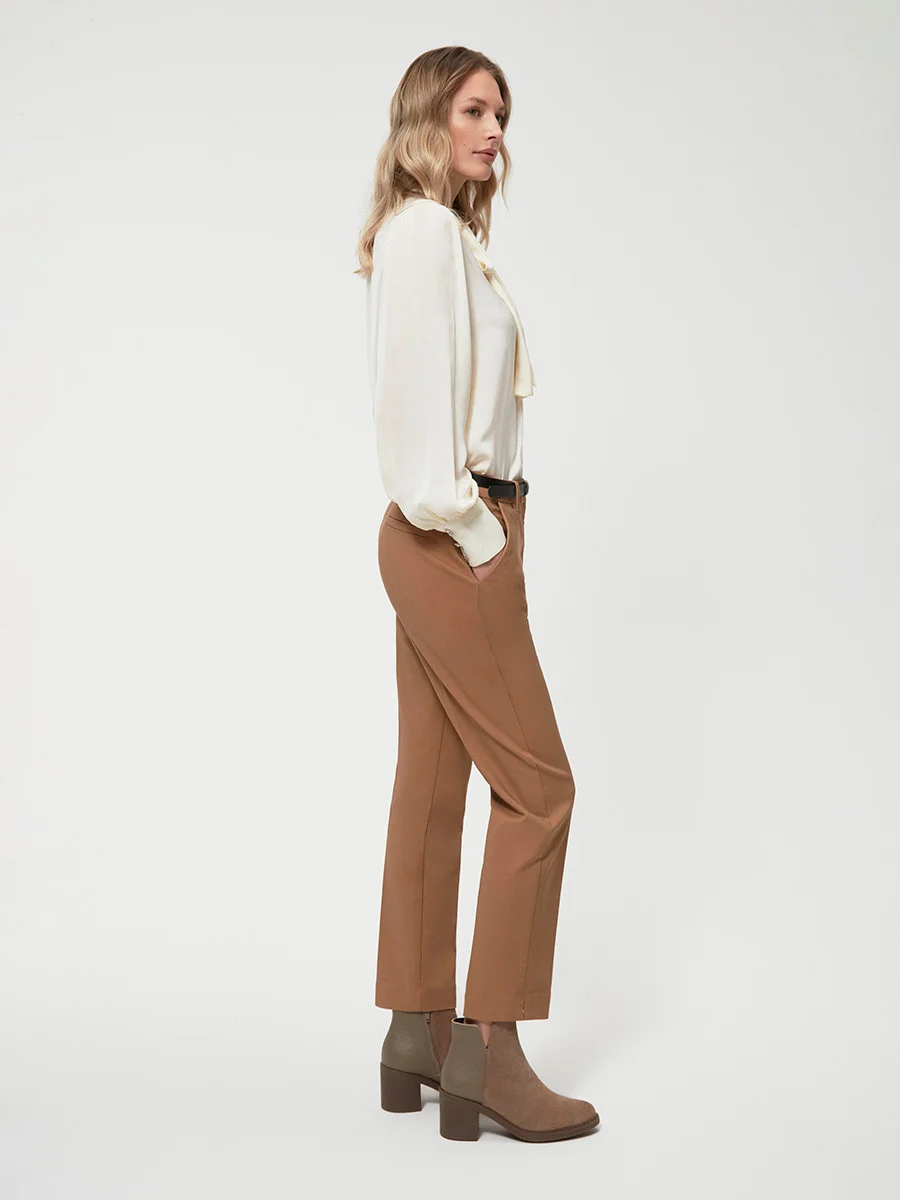 Beżowe botki z łączonych skór