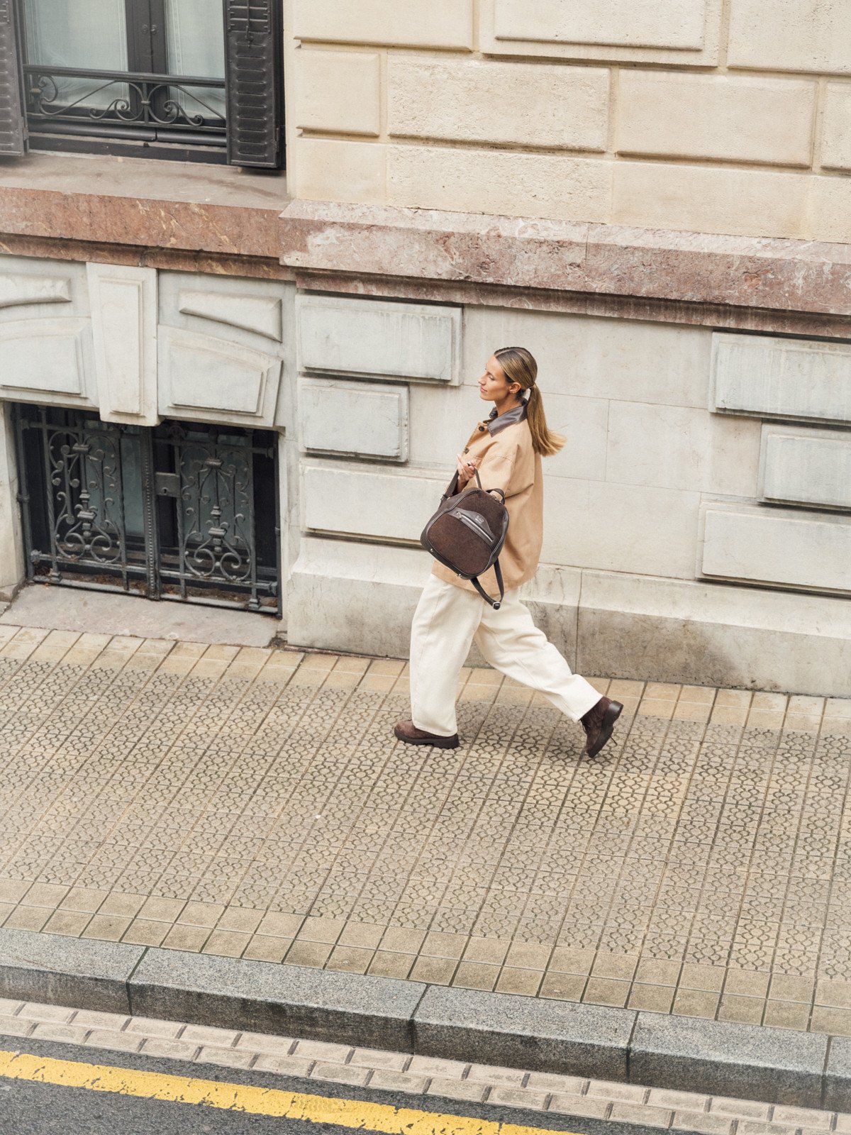 Brązowe trzewiki damskie z ozdobną sprzączką