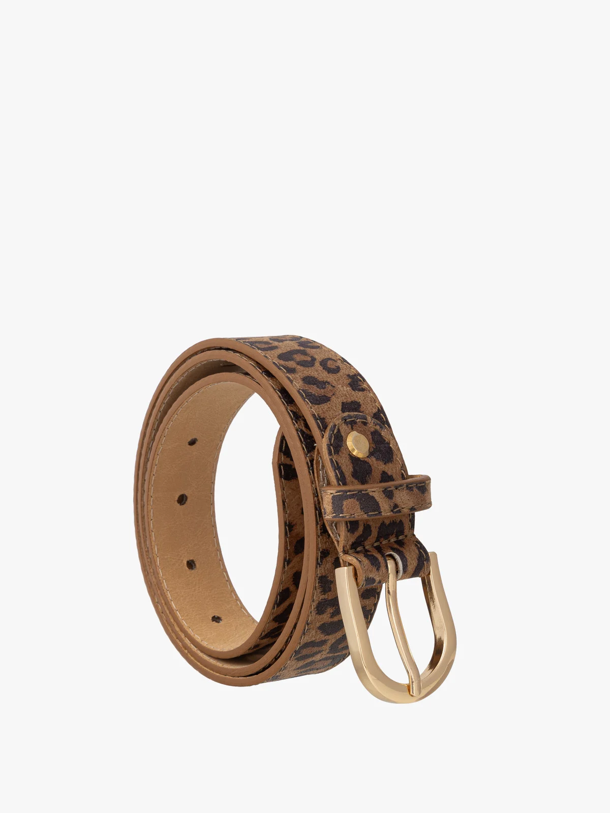 Skórzany pasek damski w panterkę