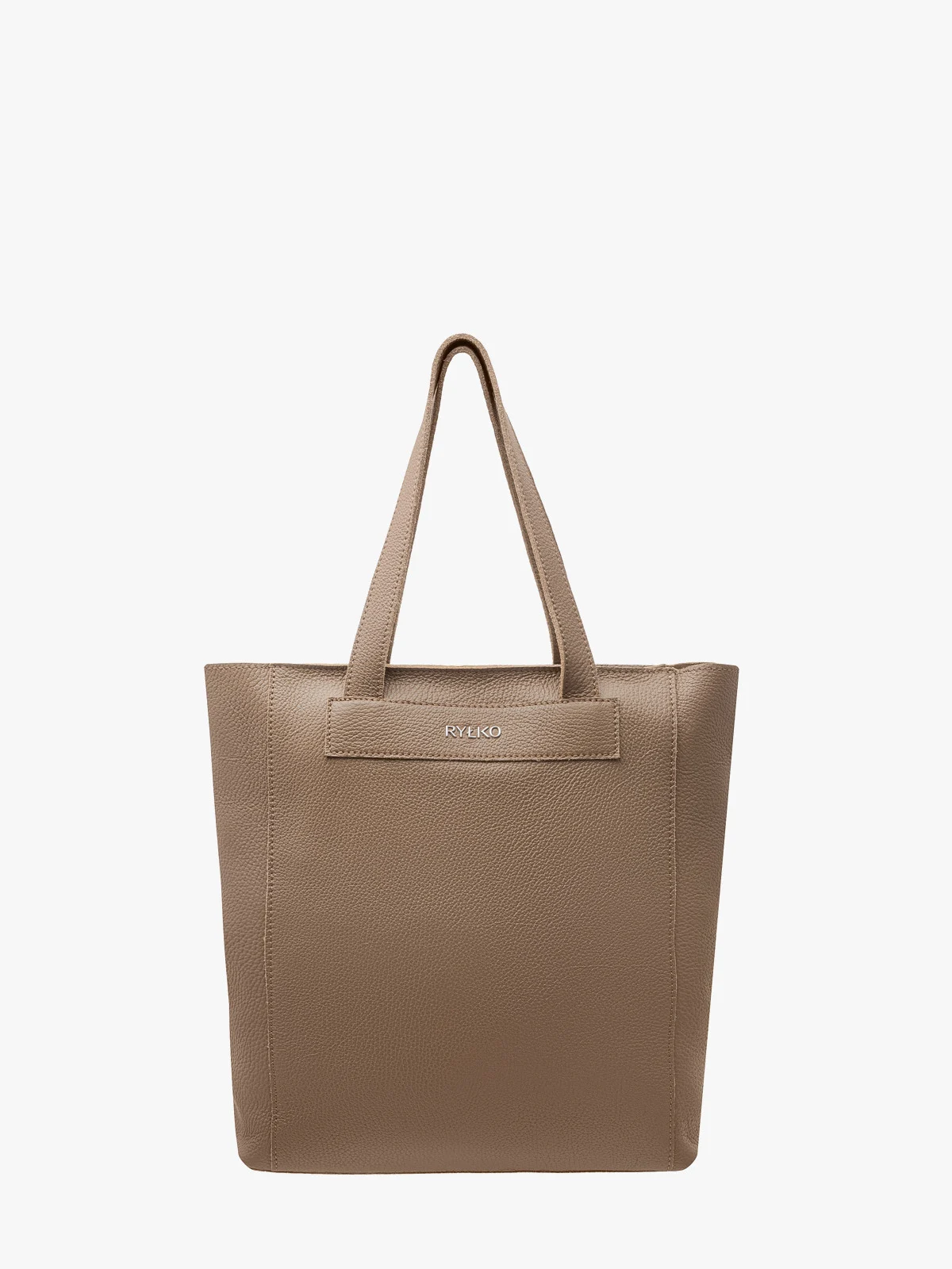 Brązowa, pojemna torebka shopperka zapinana na zamek