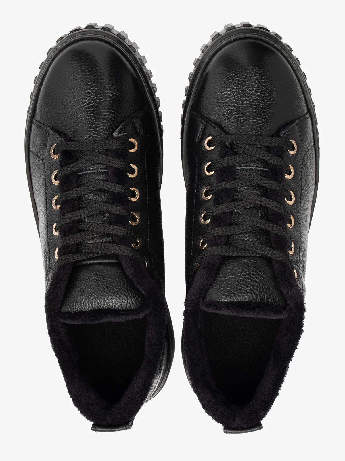 Ocieplane półbuty sportowe w czarnym kolorze